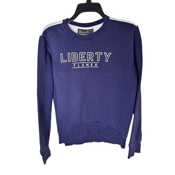 Under Armour Liberty Flames Womens Loose Fit Crewneck Sweatshirt Soft Comfy Smal - Picture 1 of 5